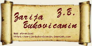 Zarija Bukovičanin vizit kartica